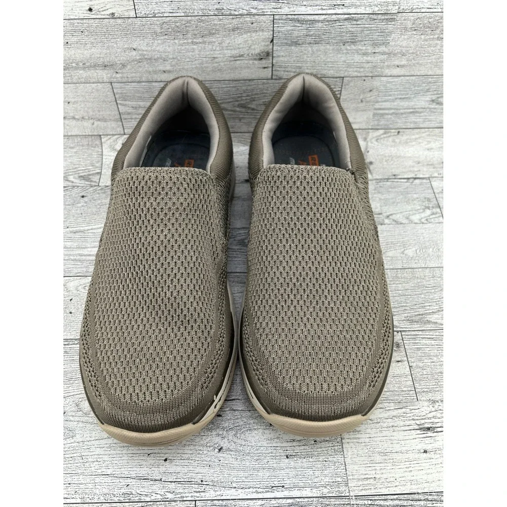 Skechers Relaxed Fit‎ 65086 Men Slip On Loafers Taupe Air Cooled Memory Foam 8.5